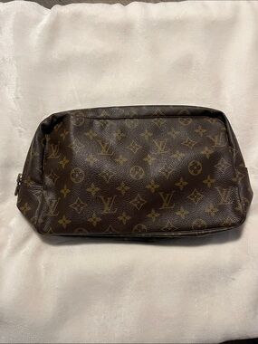Louis Vuitton Monogram Canvas Toiletry Bag in Brown and Gold